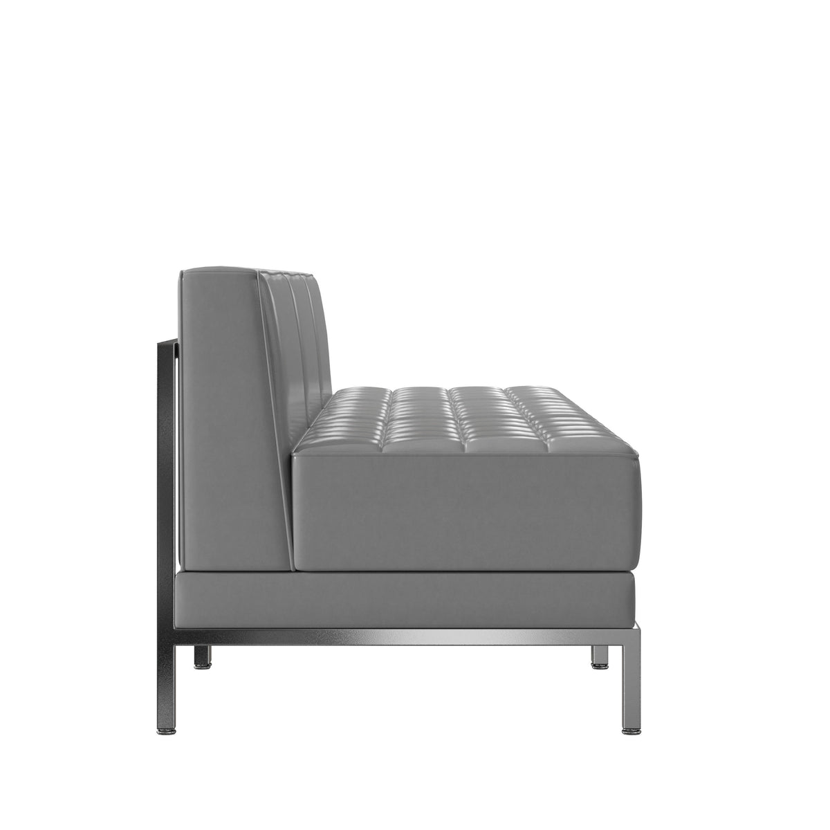 Flash Furniture ZB-IMAG-MIDCH-3-GY-GG 3 Piece Gray LeatherSoft Modular Reception Lounge Set with Ganging Clips - Reception Bench - View 6