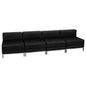 Flash Furniture ZB-IMAG-MIDCH-4-GG 4 Piece Black LeatherSoft Modular Lounge Set with Ganging Clips with Taut Back and Seat - Main view