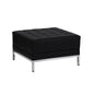 Flash Furniture ZB-IMAG-OTTOMAN-GG Black LeatherSoft Quilted Tufted Modular Ottoman with Stainless Steel Legs - Main view