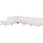Flash Furniture ZB-IMAG-SECT-SET10-WH-GG 6 Piece White LeatherSoft Modular Sectional Configuration - Stainless Steel Legs (Melrose White) - Main view