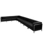 Flash Furniture ZB-IMAG-SECT-SET3-GG 9 Piece Black LeatherSoft Modular Sectional Configuration - Stainless Steel Legs - Main view