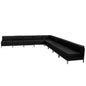 Flash Furniture ZB-IMAG-SECT-SET7-GG 9 Piece Black LeatherSoft Modular Sectional Configuration - Stainless Steel Legs - Main view