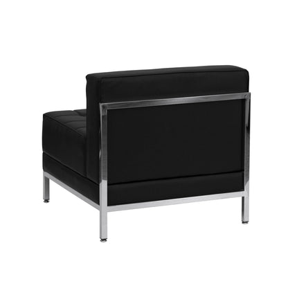 Flash Furniture ZB-IMAG-SECT-SET7-GG 9 Piece Black LeatherSoft Modular Sectional Configuration - Stainless Steel Legs - View 9