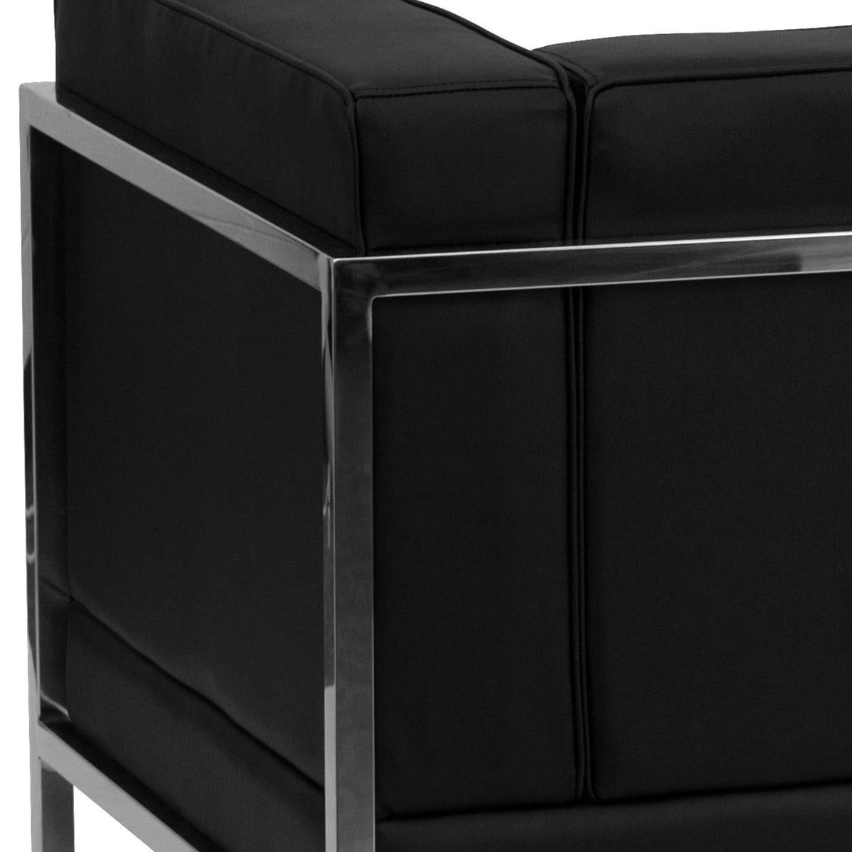Flash Furniture ZB-IMAG-SECT-SET7-GG 9 Piece Black LeatherSoft Modular Sectional Configuration - Stainless Steel Legs - View 10