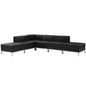 Flash Furniture ZB-IMAG-SECT-SET8-GG 6 Piece Black LeatherSoft Modular Sectional Configuration - Stainless Steel Legs - Main view