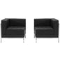 Flash Furniture ZB-IMAG-SET10-GG Black LeatherSoft 2 Piece Modular Corner Chair Set with Taut Back and Seat - Main view
