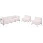 Flash Furniture ZB-IMAG-SET13-WH-GG White LeatherSoft Modular Sofa & Chair Set with Ganging Clips with Taut Back and Seat (Melrose White) - Main view