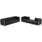 Flash Furniture ZB-IMAG-SET15-GG 4 Piece Black LeatherSoft Sofa & Lounge Chair Set with Taut Back and Seat - Main view