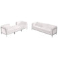 Flash Furniture ZB-IMAG-SET15-WH-GG 4 Piece White LeatherSoft Modular Sofa & Lounge Chair Set w/ Taut Back &Seat (Melrose White) - Main view
