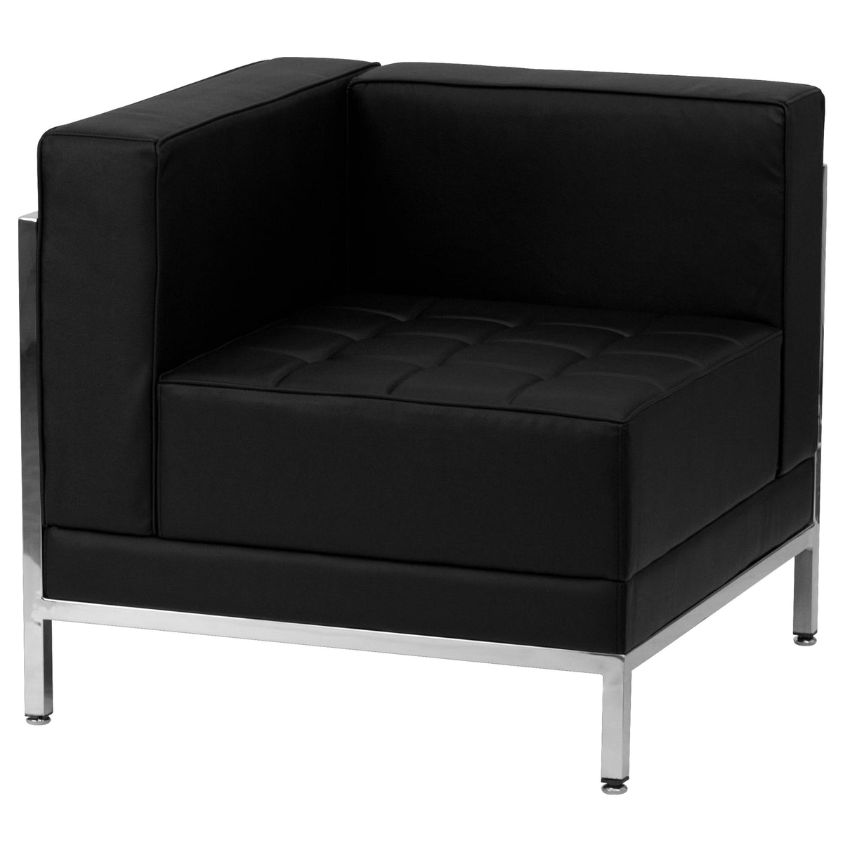 Flash Furniture ZB-IMAG-SET16-GG 5 Piece Black LeatherSoft Modular Sofa & Lounge Chair Set w/ Taut Back &Seat - View 3