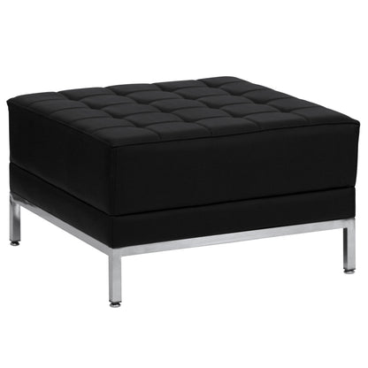 Flash Furniture ZB-IMAG-SET16-GG 5 Piece Black LeatherSoft Modular Sofa & Lounge Chair Set w/ Taut Back &Seat - View 5