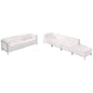 Flash Furniture ZB-IMAG-SET16-WH-GG 5 Piece White LeatherSoft Modular Sofa & Lounge Chair Set w/ Taut Back &Seat (Melrose White) - Main view