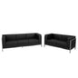 Flash Furniture ZB-IMAG-SET2-GG Black LeatherSoft Modular Sofa & Loveseat Set with Taut Back and Seat - Main view