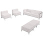 Flash Furniture ZB-IMAG-SET20-WH-GG White LeatherSoft Modular Sofa, Chair & Ottoman Set with Ganging Clips with Taut Back and Seat - Main view