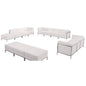 Flash Furniture ZB-IMAG-SET21-WH-GG 12 Piece White LeatherSoft Modular Sofa, Lounge & Ottoman Set - Main view