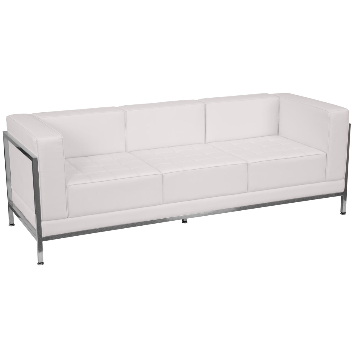 Flash Furniture ZB-IMAG-SET21-WH-GG 12 Piece White LeatherSoft Modular Sofa, Lounge & Ottoman Set - View 2