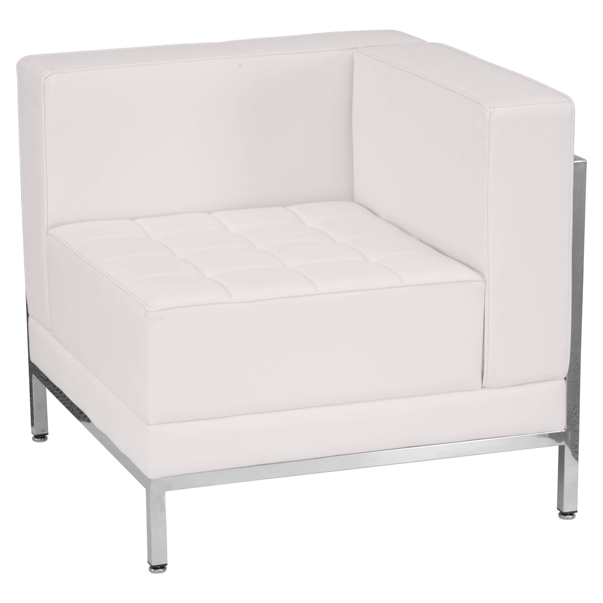 Flash Furniture ZB-IMAG-SET21-WH-GG 12 Piece White LeatherSoft Modular Sofa, Lounge & Ottoman Set - View 3