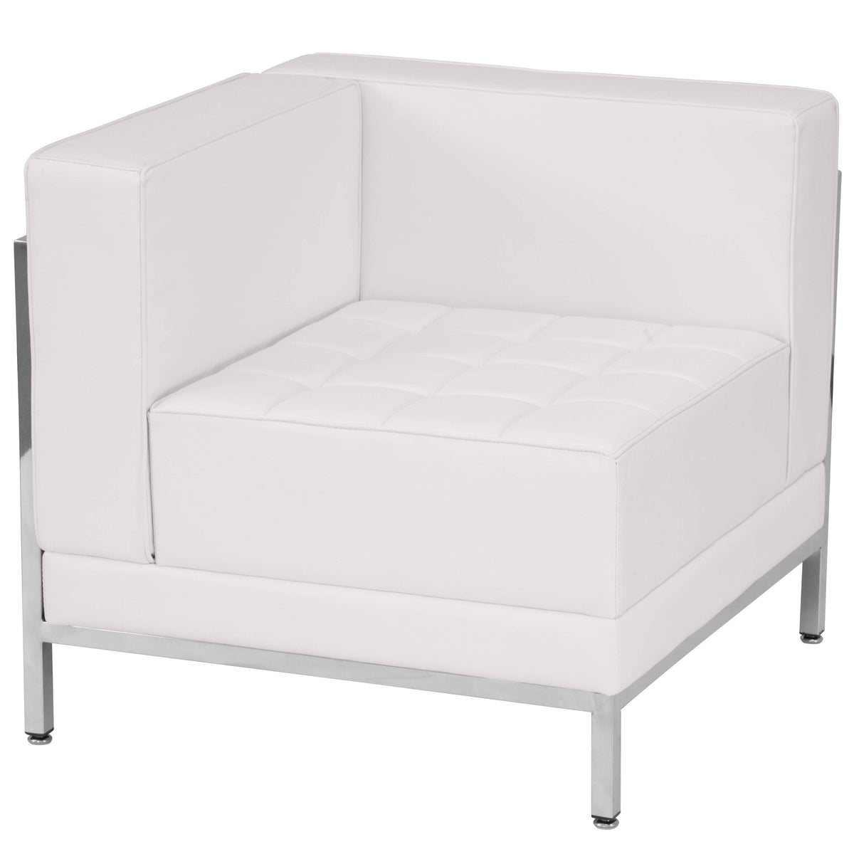 Flash Furniture ZB-IMAG-SET21-WH-GG 12 Piece White LeatherSoft Modular Sofa, Lounge & Ottoman Set - View 4