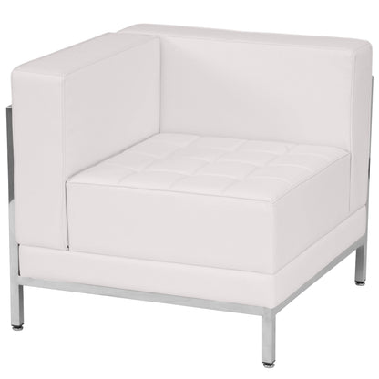 Flash Furniture ZB-IMAG-SET21-WH-GG 12 Piece White LeatherSoft Modular Sofa, Lounge & Ottoman Set - View 4