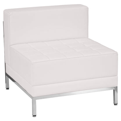 Flash Furniture ZB-IMAG-SET21-WH-GG 12 Piece White LeatherSoft Modular Sofa, Lounge & Ottoman Set - View 5
