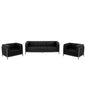 Flash Furniture ZB-IMAG-SET3-GG Black LeatherSoft Modular Sofa & Chair Set with Ganging Clips with Taut Back and Seat - Main view
