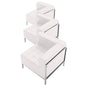Flash Furniture ZB-IMAG-SET4-WH-GG White LeatherSoft 3 Piece Modular Corner Chair Set with Taut Back and Seat (Melrose White) - Main view