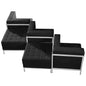 Flash Furniture ZB-IMAG-SET5-GG Black LeatherSoft 5 Piece Modular Chair & Ottoman Set with Ganging Clips w/Taut Back &Seat - Main view