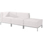 Flash Furniture ZB-IMAG-SET6-WH-GG White LeatherSoft 3 Piece Modular Chair & Ottoman Set with Ganging Clips w/Taut Back &Seat (Melrose White) - Main view