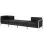Flash Furniture ZB-IMAG-SET7-GG Black LeatherSoft 4 Piece Modular Chair & Ottoman Set with Ganging Clips w/Taut Back &Seat - Main view
