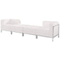 Flash Furniture ZB-IMAG-SET7-WH-GG White LeatherSoft 4 Piece Modular Chair & Ottoman Set with Ganging Clips w/Taut Back &Seat (Melrose White) - Main view