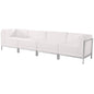 Flash Furniture ZB-IMAG-SET8-WH-GG White LeatherSoft 4 Piece Modular Lounge Set with Ganging Clips with Taut Back and Seat (Melrose White) - Main view