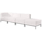 Flash Furniture ZB-IMAG-SET9-WH-GG White LeatherSoft 4 Piece Modular Chair & Ottoman Set with Ganging Clips w/Taut Back &Seat (Melrose White) - Main view