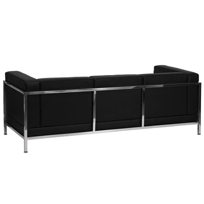 Flash Furniture ZB-IMAG-SOFA-GG Black LeatherSoft Modular Sofa with Quilted Tufted Seat and Encasing Frame - View 3