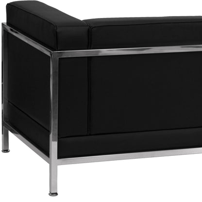 Flash Furniture ZB-IMAG-SOFA-GG Black LeatherSoft Modular Sofa with Quilted Tufted Seat and Encasing Frame - View 5