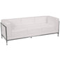 Flash Furniture ZB-IMAG-SOFA-WH-GG White LeatherSoft Modular Sofa with Quilted Tufted Seat and Encasing Frame (Melrose White) - Main view
