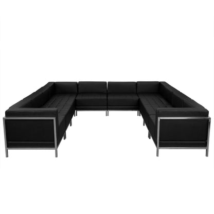 Flash Furniture ZB-IMAG-U-SECT-SET1-GG Black LeatherSoft Modular U-Shape Sectional Configuration, 10 Pieces - Main view