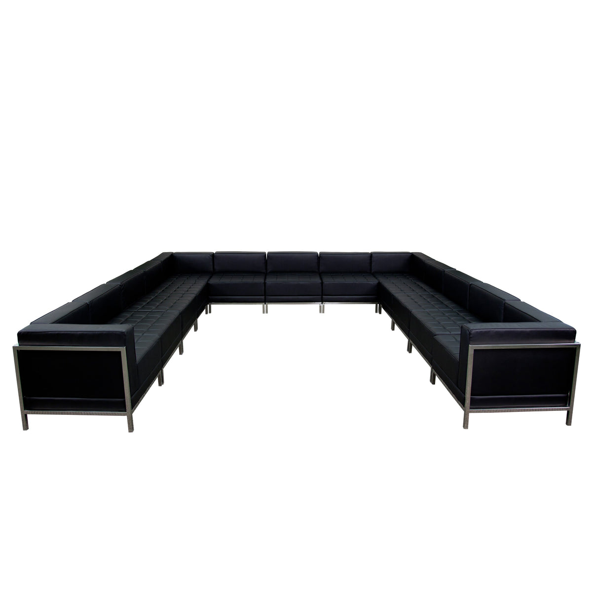 Flash Furniture ZB-IMAG-U-SECT-SET2-GG Black LeatherSoft Modular U-Shape Sectional Configuration, 13 Pieces - Main view