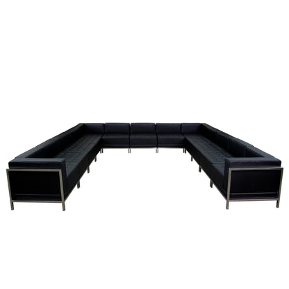 Flash Furniture ZB-IMAG-U-SECT-SET2-GG Black LeatherSoft Modular U-Shape Sectional Configuration, 13 Pieces - Main view