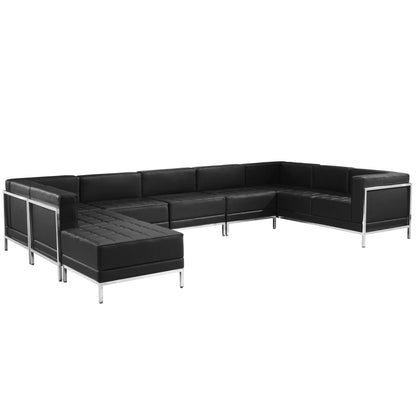 Flash Furniture ZB-IMAG-U-SECT-SET4-GG Black LeatherSoft Modular U-Shape Sectional Configuration, 7 Pieces - Main view