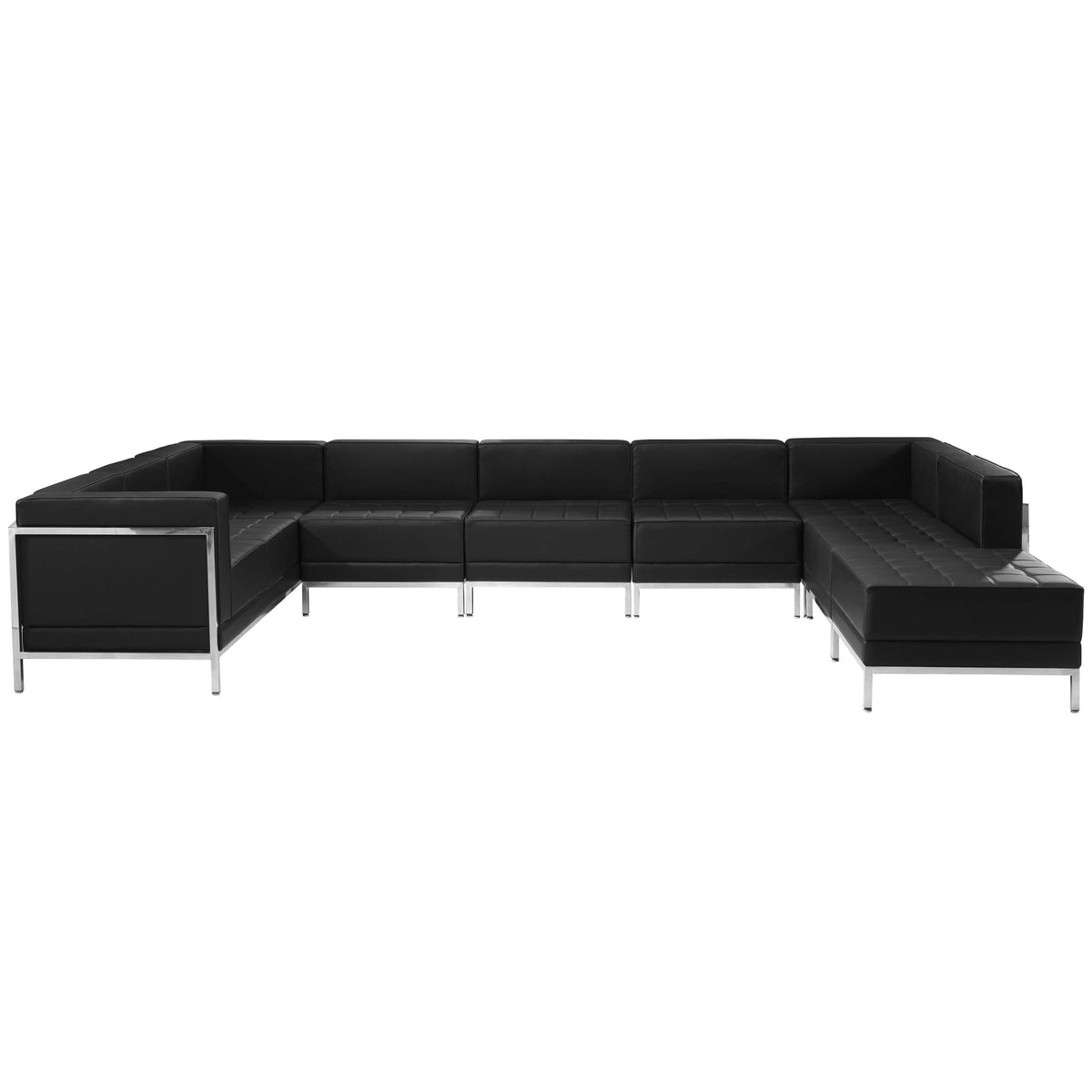 Flash Furniture ZB-IMAG-U-SECT-SET4-GG Black LeatherSoft Modular U-Shape Sectional Configuration, 7 Pieces - View 3