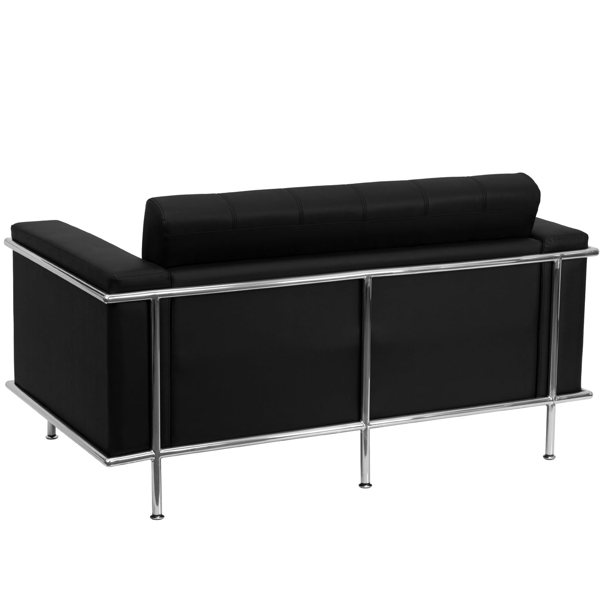 Flash Furniture ZB-LESLEY-8090-LS-BK-GG Contemporary Black LeatherSoft Double Stitch Detail Loveseat w/Encasing Frame - View 2