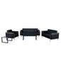 Flash Furniture ZB-LESLEY-8090-SET-BK-GG Black LeatherSoft Double Stitch Detail Reception Set with Encasing Frame - Main view