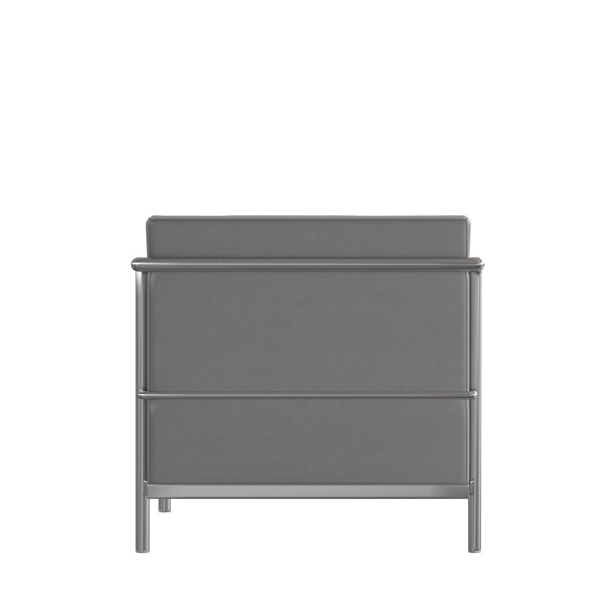 Flash Furniture ZB-REGAL-810-2-LS-GY-GG Contemporary Gray LeatherSoft Loveseat with Double Bar Encasing Frame - View 6