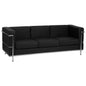 Flash Furniture ZB-REGAL-810-3-SOFA-BK-GG Contemporary Black LeatherSoft Sofa with Double Bar Encasing Frame - Main view