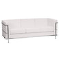 Flash Furniture ZB-REGAL-810-3-SOFA-WH-GG Contemporary White LeatherSoft Sofa with Double Bar Encasing Frame (Melrose White) - Main view