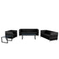Flash Furniture ZB-REGAL-810-SET-BK-GG Black LeatherSoft Reception Set with Double Bar Encasing Frame - Main view
