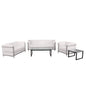 Flash Furniture ZB-REGAL-810-SET-WH-GG White LeatherSoft Reception Set with Double Bar Encasing Frame (Melrose White) - Main view