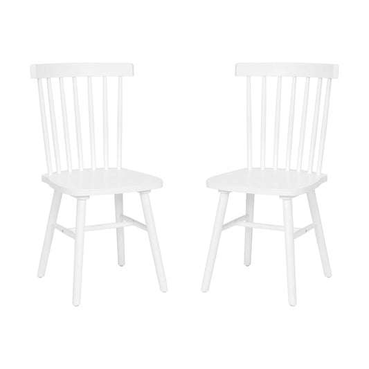 Flash Furniture ZH-8101WR-WH-2-GG Windsor Style Commercial Solid Wood Spindle Back Dining Chairs in White-Set of 2 - Main view