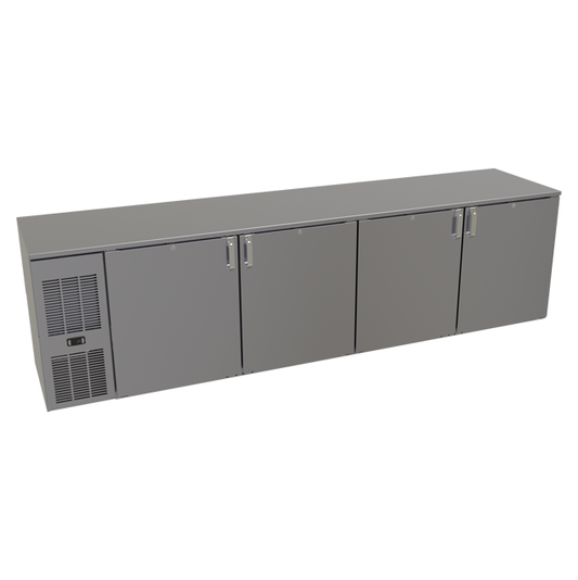 Glastender C1FL108 108" Solid Door Back Bar Cooler