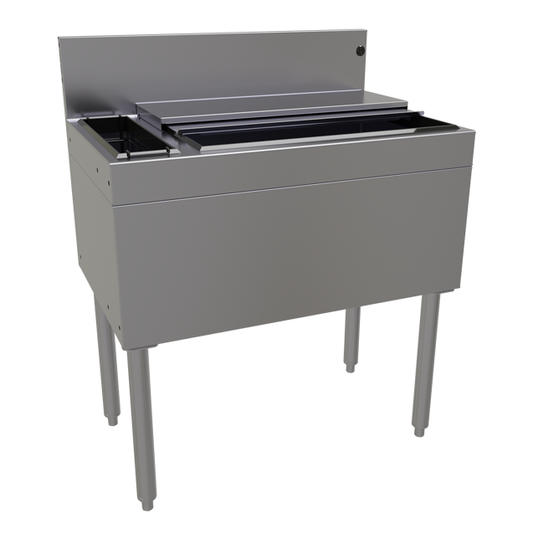 Glastender CBA-30L3-CP10 30" Underbar Ice Bin / Cocktail Station